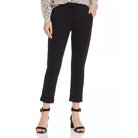 Joie Pants - Joie Shawnta Caviar Black Cropped Cuffed Dress Pants 4 NEW